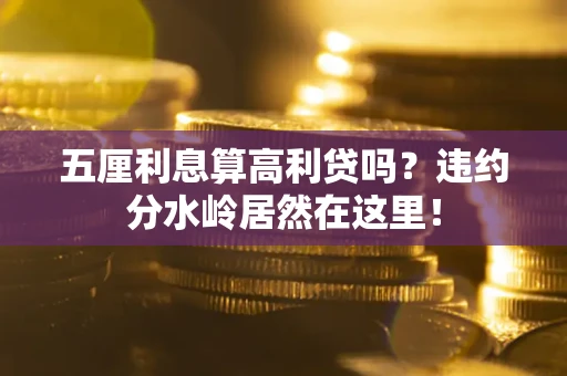 济南五厘利息算高利贷吗？违约分水岭居然在这里！